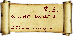 Kercsmár Leonárd névjegykártya