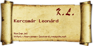 Kercsmár Leonárd névjegykártya