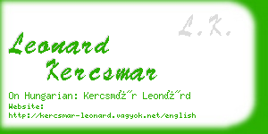 leonard kercsmar business card